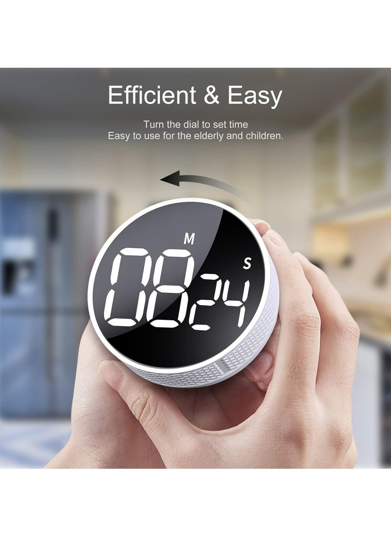 Bukela Digital Kitchen Timers, Visual timers Large LED Display Magnetic Countdown Countup Timer for Classroom Cooking Fitness Baking Studying Teaching, Easy for Kids and Seniors White  - Image 2