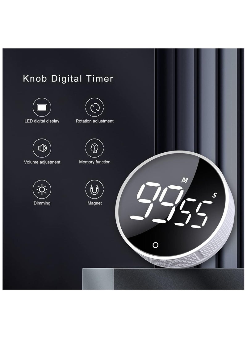Bukela Digital Kitchen Timers, Visual timers Large LED Display Magnetic Countdown Countup Timer for Classroom Cooking Fitness Baking Studying Teaching, Easy for Kids and Seniors White  - Image 3