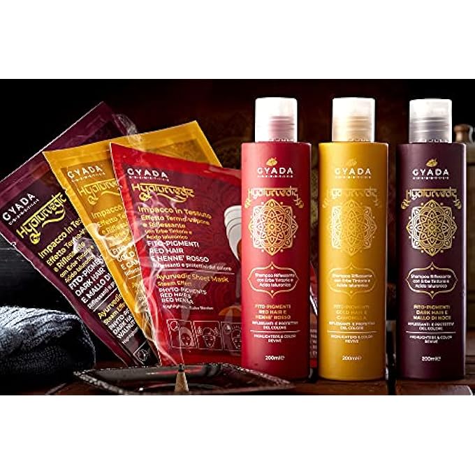 GYADA COSMETICS , HYALURVEDIC DARK HAIR SHAMPOO, PROTECTIVE AND BRIGHTENING EFFECT ON BROWN AND DARK SHADES, BASED ON HYALURONIC ACID AND AYURVEDIC HERBS, 200 ML - Image 3