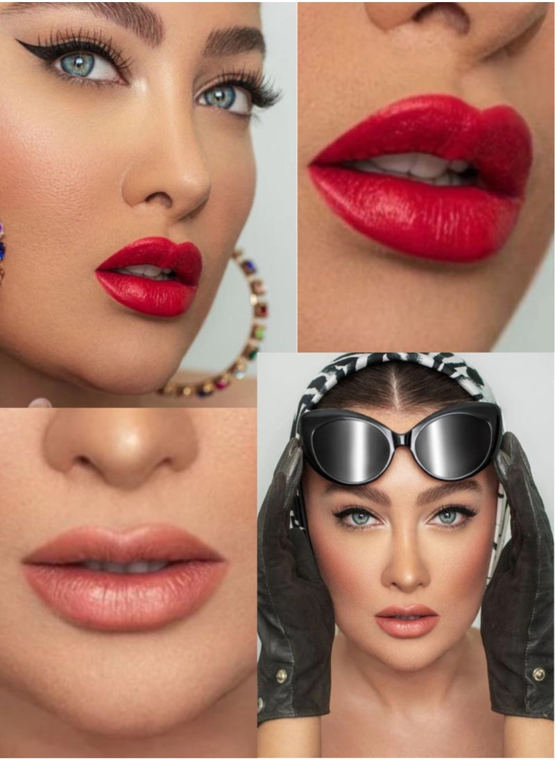 GLOR Glor Endless Charm Lipstick– Intense Long-Lasting Color, Luxurious Moisture, Ultra-Creamy Formula for Beautiful Lips-Raspberry Range + Voila + 1 Beauty Blender + 1 Cosmetic Bag  - Image 4
