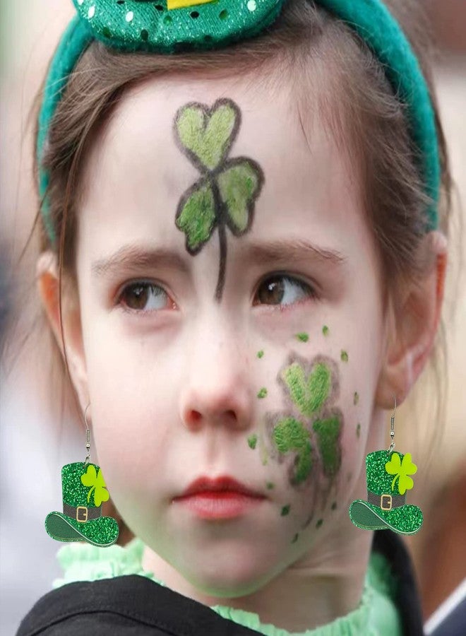 DOLLESS St Patricks Day Earrings Irish Green Hat Clover Dangle Earrings shamrock Holiday Earring for Women - Image 3