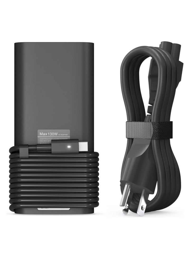 130W USB C Laptop Charger for Dell XPS 15, 16, 17, Precision, Latitude, and More - AC Adapter - Image 1