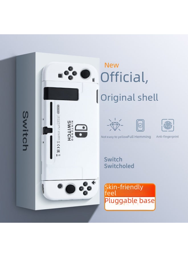 Loquat Split Body Nintendo Switch Protective Case Switcholed Cover Pc Shell Handle Accessories Digital Computer Game Console Protection-Model:OLED Frosted Micro Transparent Skin-friendly Shell √ With Film  - Image 2