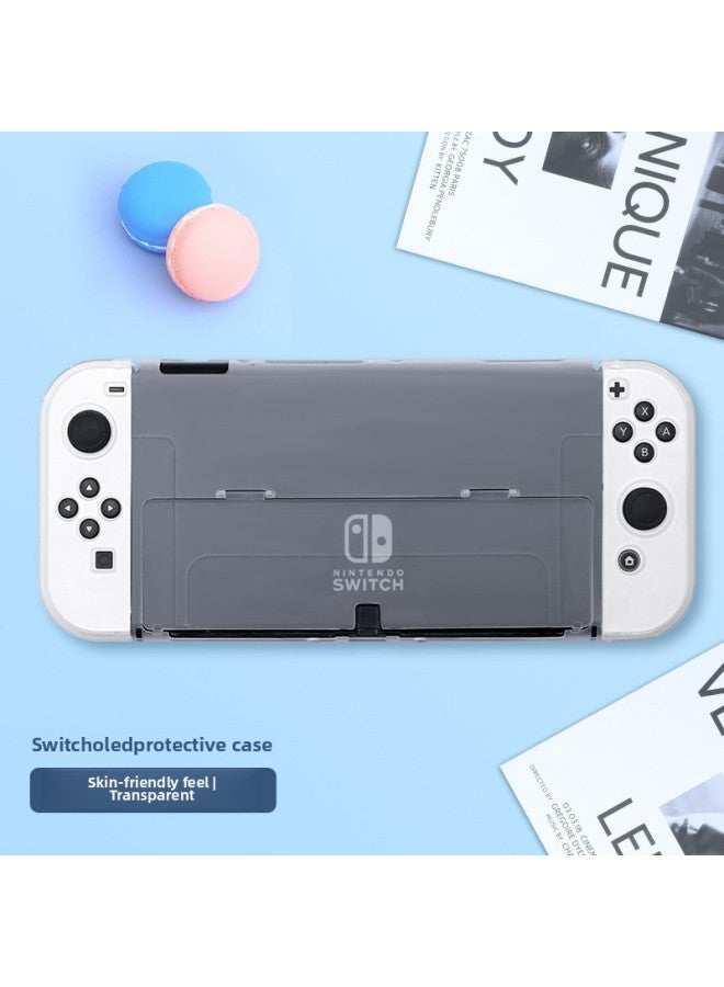 Loquat Split Body Nintendo Switch Protective Case Switcholed Cover Pc Shell Handle Accessories Digital Computer Game Console Protection-Model:OLED Frosted Micro Transparent Skin-friendly Shell √ With Film  - Image 1