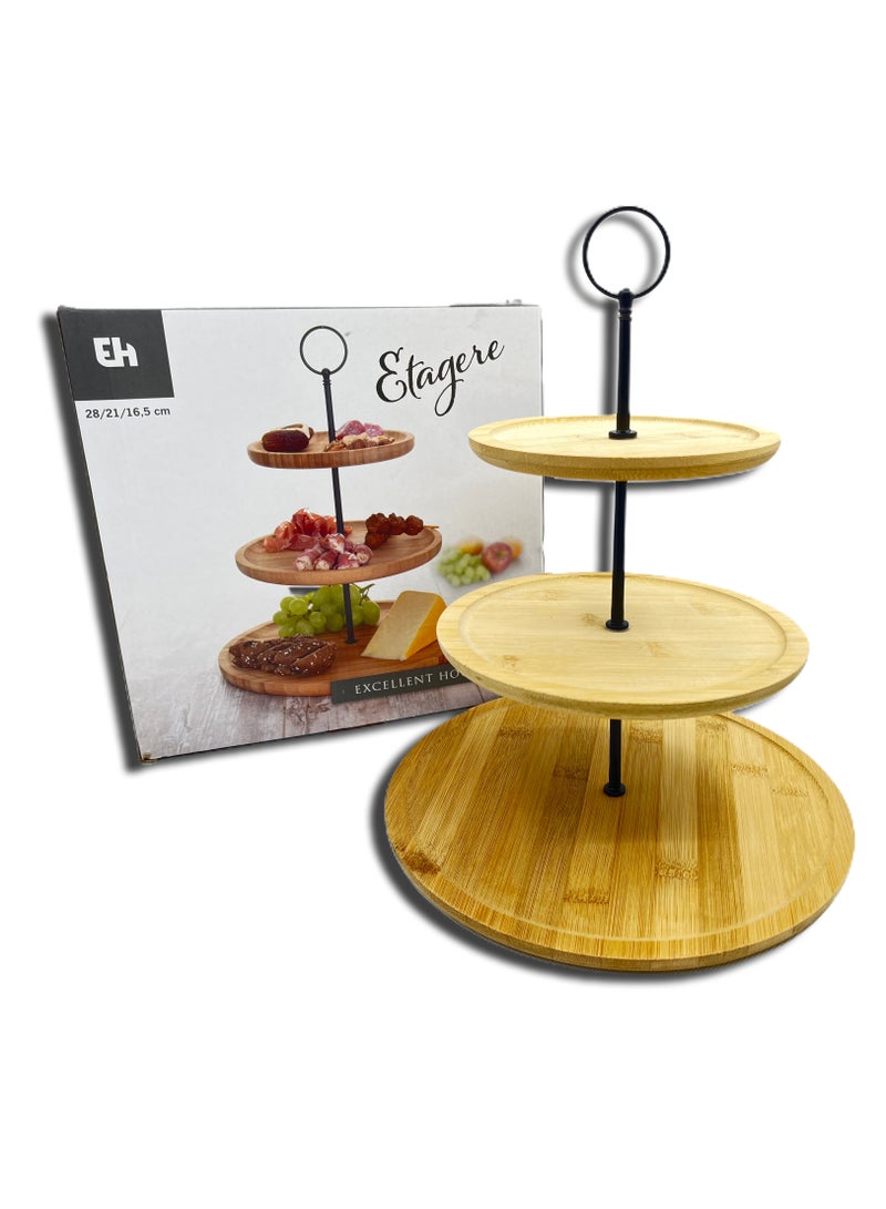 إكسلنت هاوسوير 3-Tier Bamboo Food Stand  - Image 1