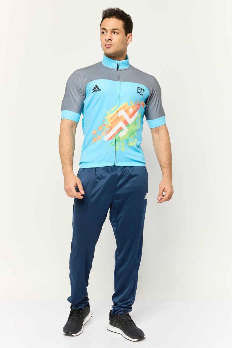 Men Sportswear Fit Short Sleeves Cycling Jersey, Multicolor