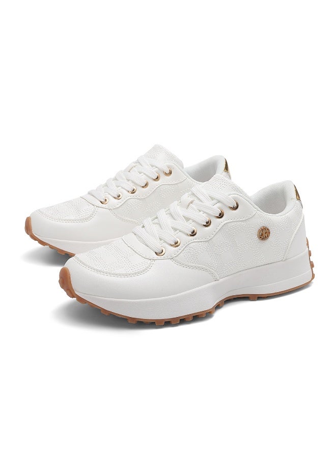 Sky View Womens Sneakers Lace-Up  Non-Slip Sole,  Running, Daily Errands Stylish & Comfortable, Casual Fashion Lightweight for Work Travel - Image 2