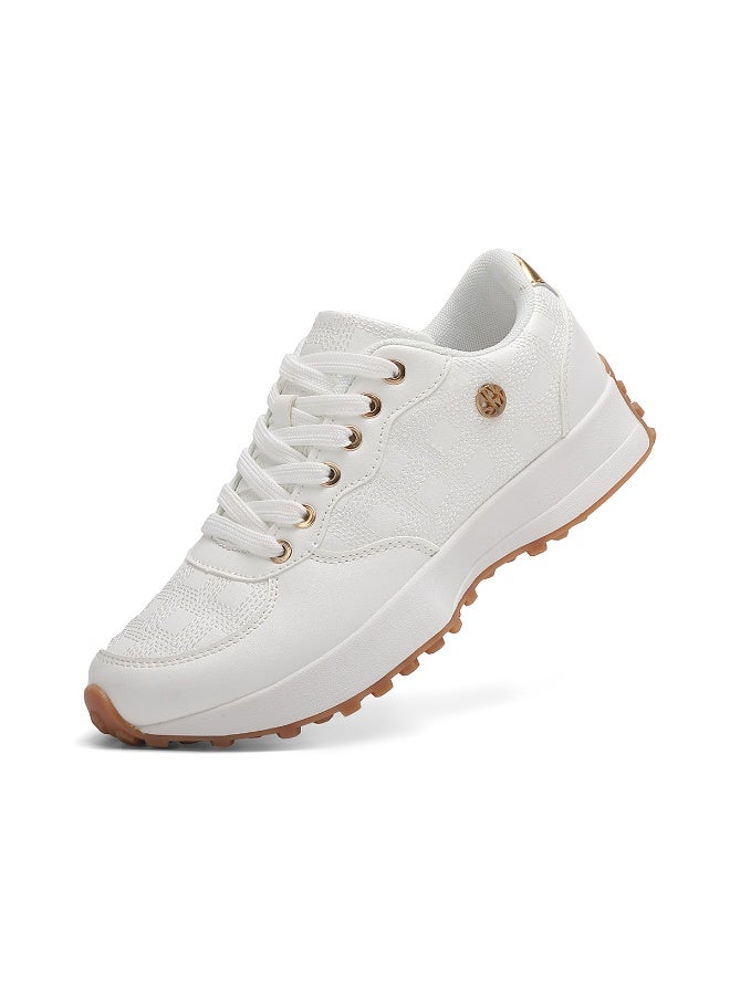 Sky View Womens Sneakers Lace-Up  Non-Slip Sole,  Running, Daily Errands Stylish & Comfortable, Casual Fashion Lightweight for Work Travel - Image 1