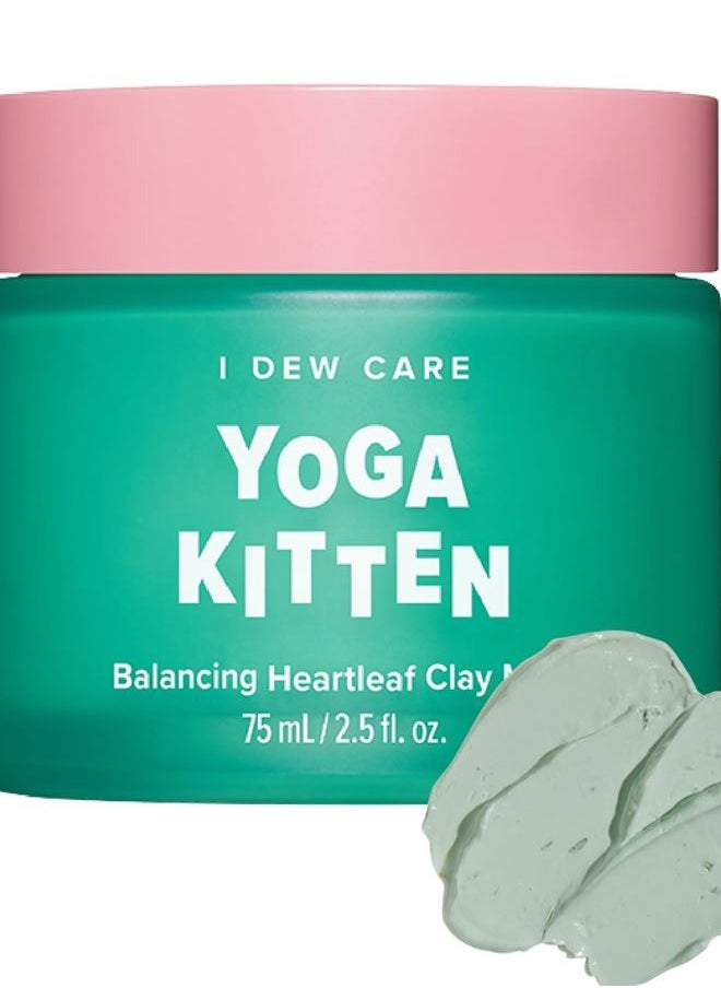 I DEW CARE Heartleaf Clay Mask - Yoga Kitten | Wash-off, For Blemish-prone with Kaolin, Heartleaf, Tea Tree Extract, Home Spa, Korean Skincare, Glass Skin Look, Soothing, Exfoliating, 2.5 FL Oz  - Image 1