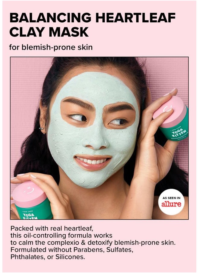 I DEW CARE Heartleaf Clay Mask - Yoga Kitten | Wash-off, For Blemish-prone with Kaolin, Heartleaf, Tea Tree Extract, Home Spa, Korean Skincare, Glass Skin Look, Soothing, Exfoliating, 2.5 FL Oz  - Image 2
