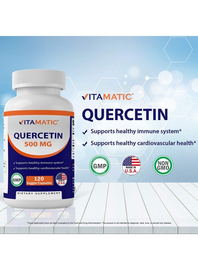 فيتاماتيك كيرسيتين 500 مجم، 120 كبسولة نباتية (غير معدلة وراثيًا، خالية من الجلوتين، نباتية) - تدعم صحة القلب والأوعية الدموية