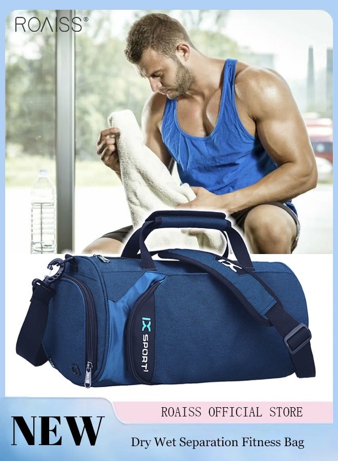 roaiss Men's Sports Travel Handbag Large Capacity Dry Wet Separation Independent Shoe Compartment Waterproof And Scratch Resistant Yoga Bag  - Image 1
