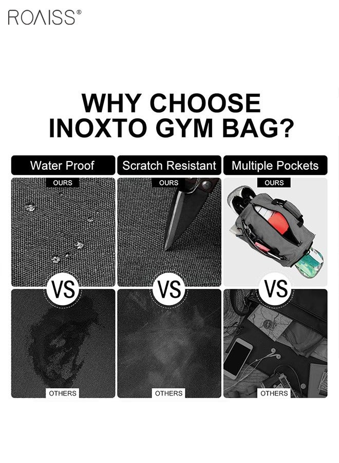 roaiss Men's Sports Travel Handbag Large Capacity Dry Wet Separation Independent Shoe Compartment Waterproof And Scratch Resistant Yoga Bag  - Image 5