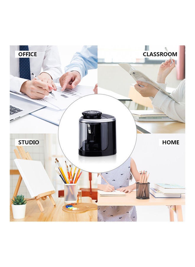 NIBEMINENT Portable Electric Pencil Sharpener Black - Image 5