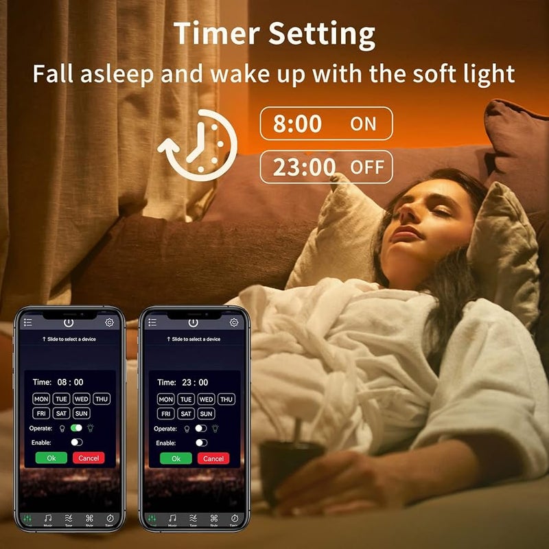 شريط إضاءة LED بطول 100 قدم من كيه إس آي بي زد إي (لفتان بطول 15 مترًا) بألوان RGB متزامنة مع الموسيقى، مصابيح LED زرقاء تعمل بالبلوتوث مع جهاز تحكم ذكي عبر التطبيق، مصابيح LED لإضاءة غرفة النوم وغرفة - Image 3