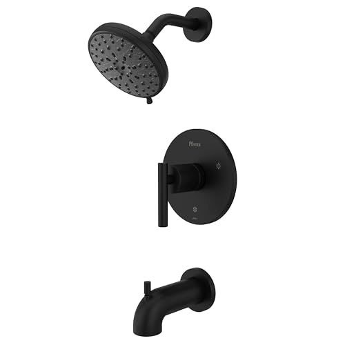 Pfister Zeelan Tub Shower Trim Kit 1Handle Matte Black Shower Faucet Set with Valve and Cartridge 5 Spray Modes MultiFunction Shower Head WaterSense 8P8WS2ZLSB - Image 1