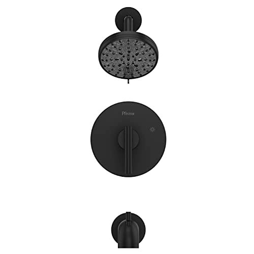 Pfister Zeelan Tub Shower Trim Kit 1Handle Matte Black Shower Faucet Set with Valve and Cartridge 5 Spray Modes MultiFunction Shower Head WaterSense 8P8WS2ZLSB - Image 3
