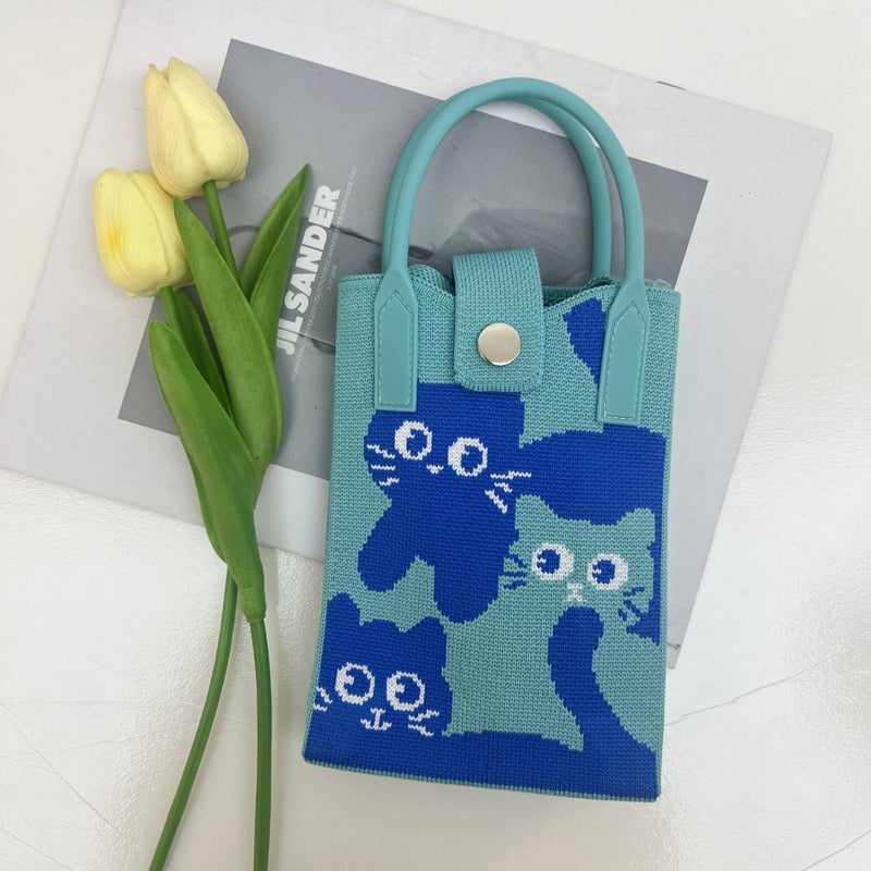 New Kapibala Knitted Mobile Phone Bag Fashion All-Match Cartoon Cute Shoulder Bag Hand Crossbody Bag - Image 1