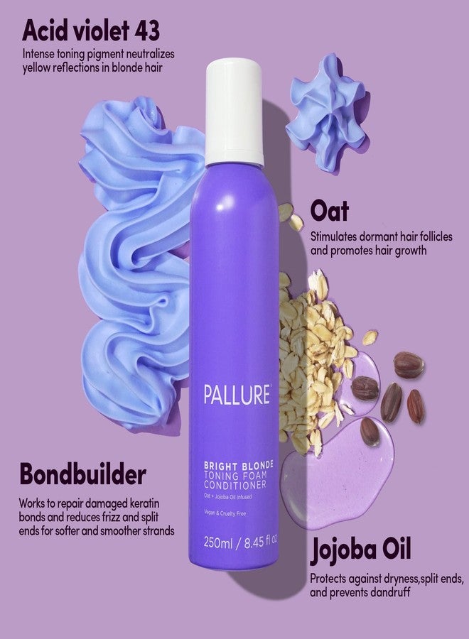 Pallure Bright Blonde Hair Toning Foam Conditioner, Reduces Brassiness And Yellow Tones - For Blonde, Silver, Ash Hair, Vegan and Cruelty Free, 250 ml - Image 3