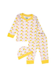 Babies Basic 7 Piece Unisex 100% Cotton Gift Set Include Bib, Blanket, Mitten, Cap, Romper, Top And Bottom Set, Yellow  - Image 5