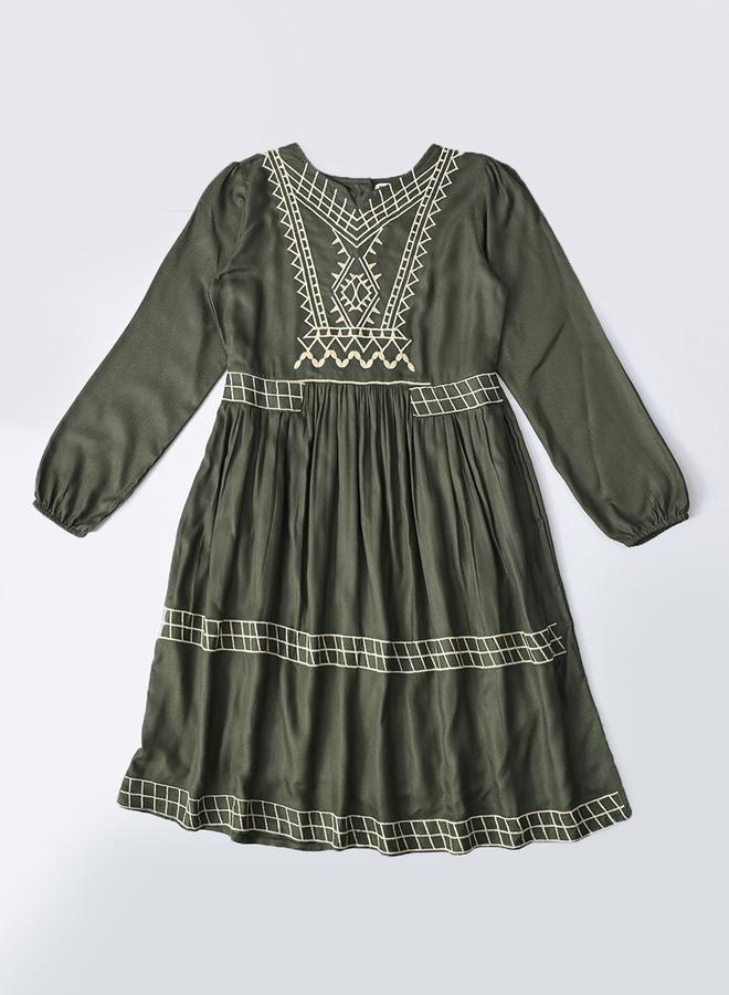 BELLA MODA Embroidered Longsleeve Dress - Image 2
