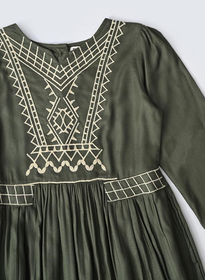 BELLA MODA Embroidered Longsleeve Dress - Image 4