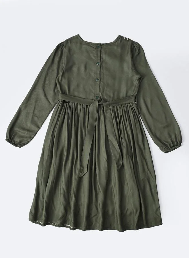BELLA MODA Embroidered Longsleeve Dress