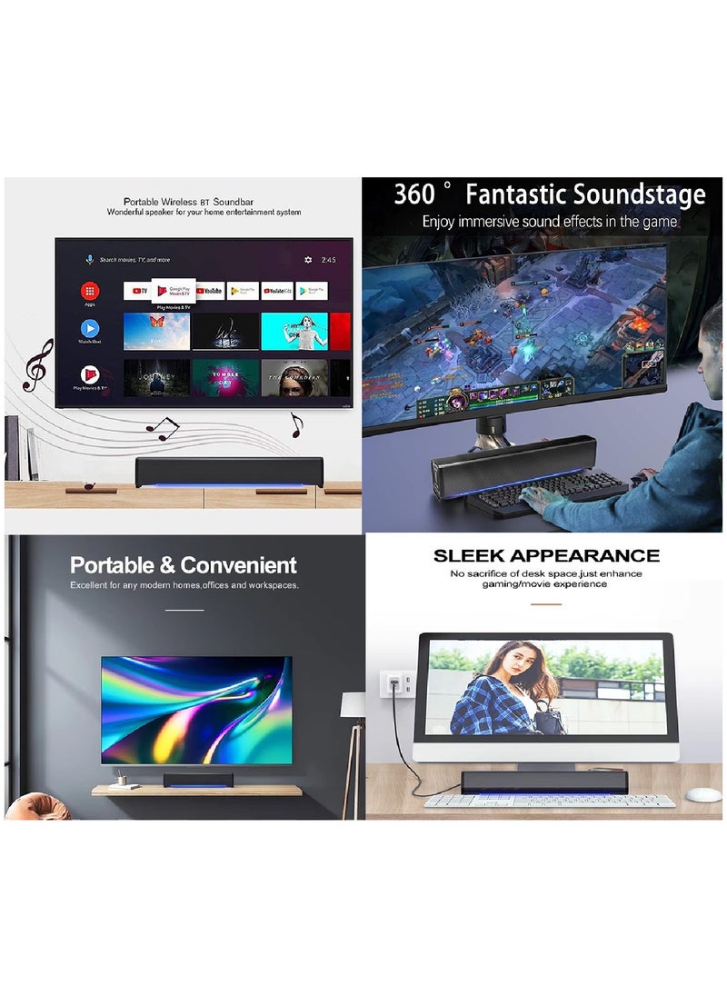 T-WOLF - Stereo Sound And Lights Powerful Gaming Speakers For PC Monitor Laptop S6 - Image 1