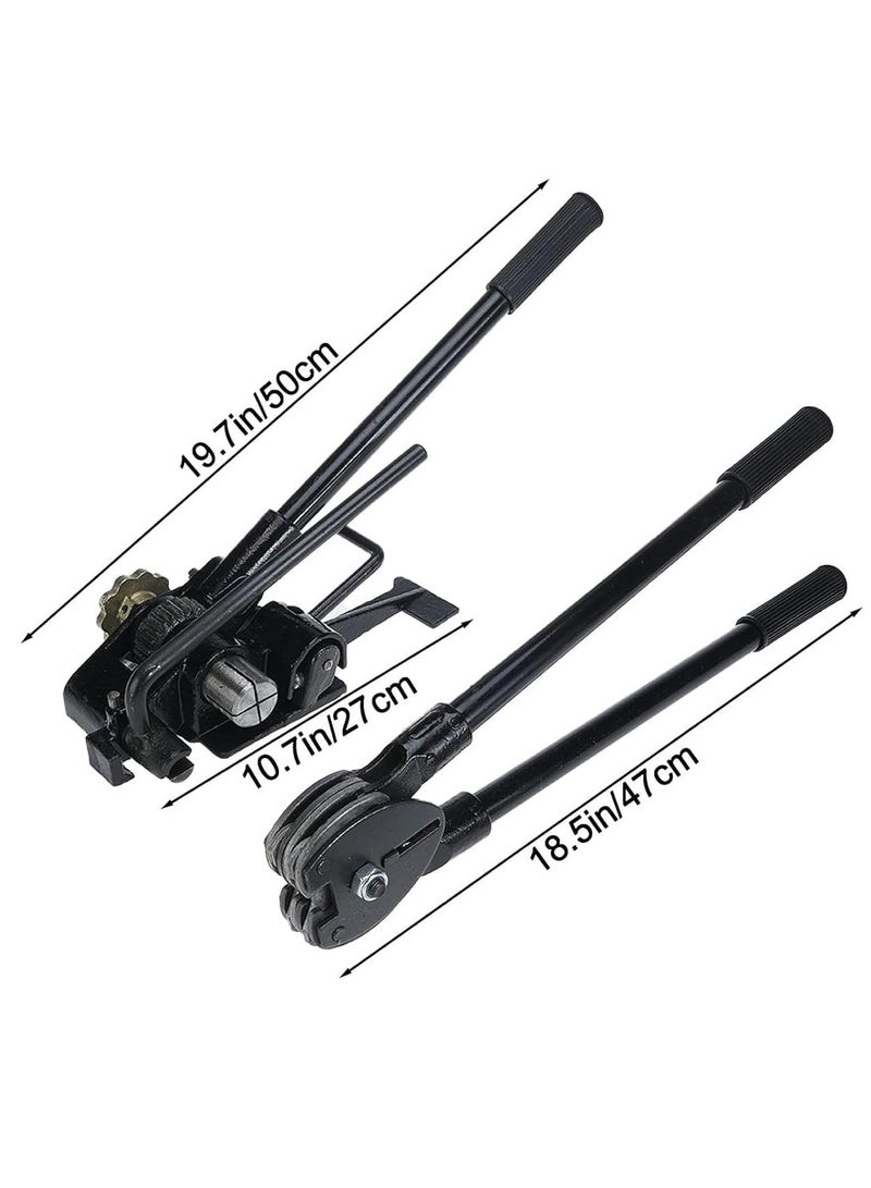 Rubik Steel Strapping Tensioner Cutter & Sealer Tool for 13-19mm Width & 0.8mm or Less Thickness, Heavy Duty Pallet Packaging Steel Banding Tool - Image 2