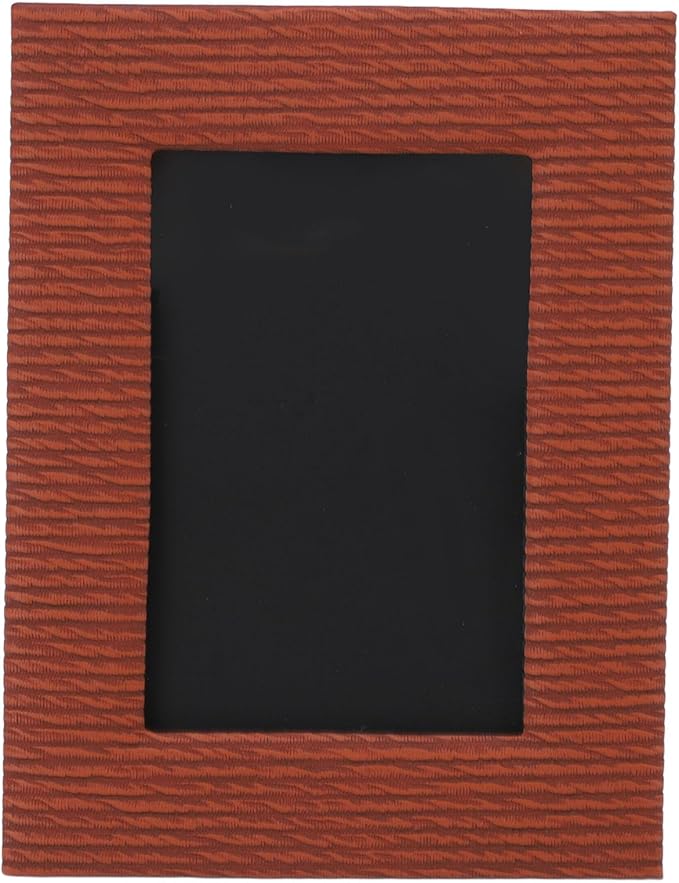 Brown Leather Tabletop Photo Frame For 6 Inch Pictures Home Office Decor - Image 1