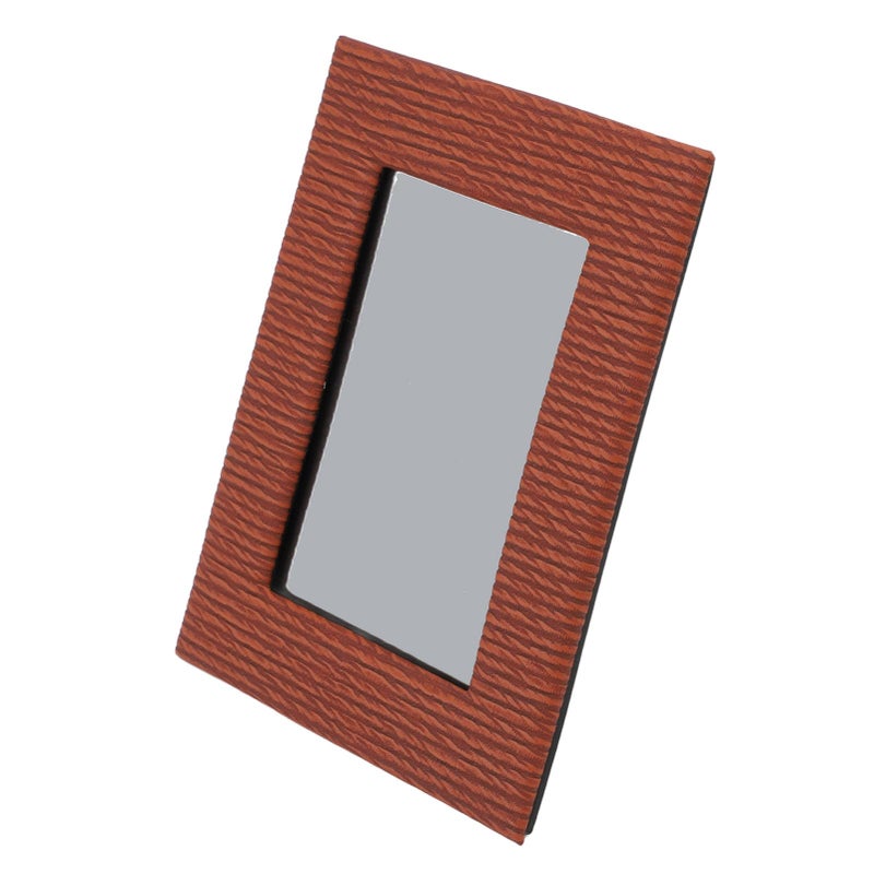 Brown Leather Tabletop Photo Frame For 6 Inch Pictures Home Office Decor - Image 3