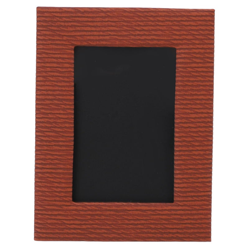 Brown Leather Tabletop Photo Frame For 6 Inch Pictures Home Office Decor - Image 2
