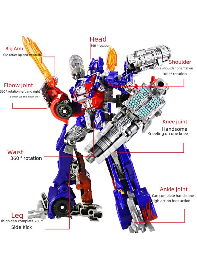 Transformable Toy Model Car Dinosaur Robot Bumblebee Alloy Authentic Children's Boys Gifts Action Figures Vehicle Models-Color: Original Optimus Warrior - Image 3