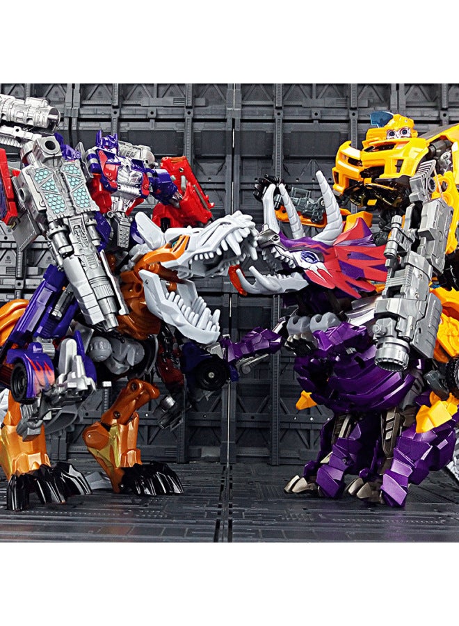 Transformable Toy Model Car Dinosaur Robot Bumblebee Alloy Authentic Children's Boys Gifts Action Figures Vehicle Models-Color: Original Optimus Warrior - Image 4