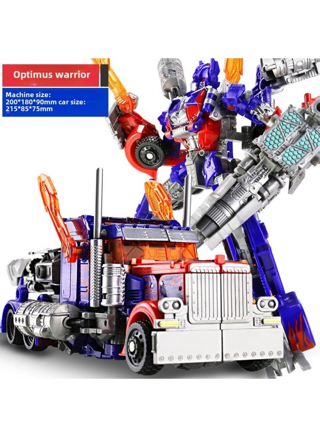Transformable Toy Model Car Dinosaur Robot Bumblebee Alloy Authentic Children's Boys Gifts Action Figures Vehicle Models-Color: Original Optimus Warrior - Image 1