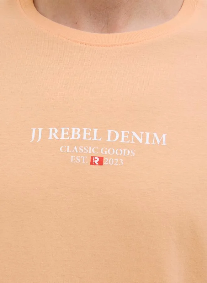 ريبل Rebel Slogan Print Crew Neck T-Shirt
