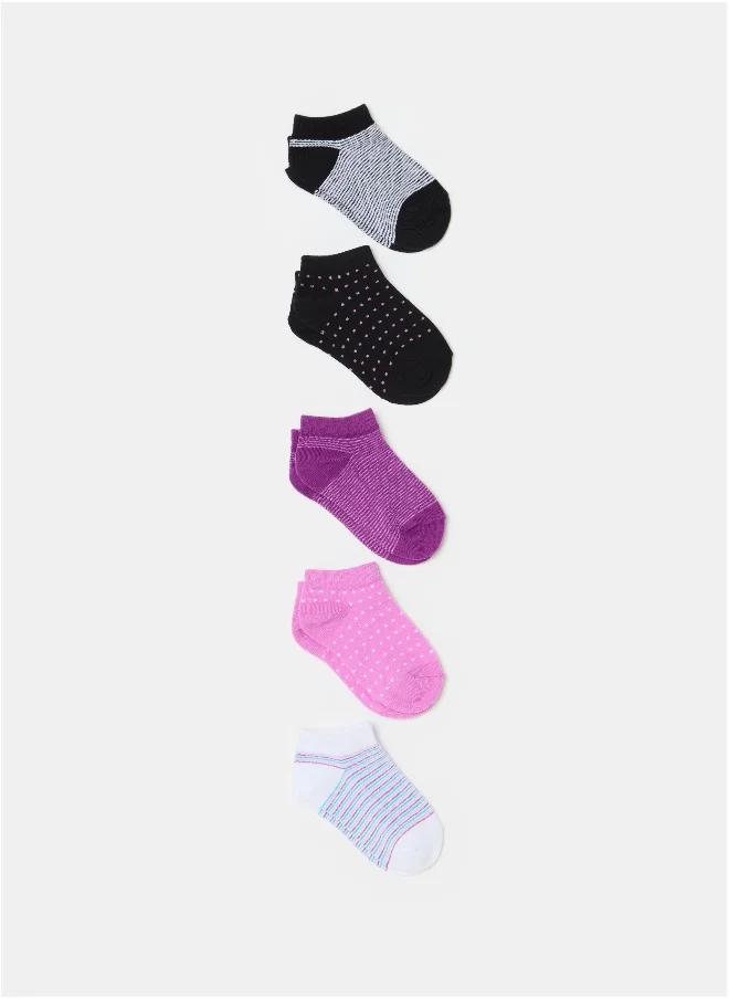 او في اس Five-pair pack short socks in organic cotton