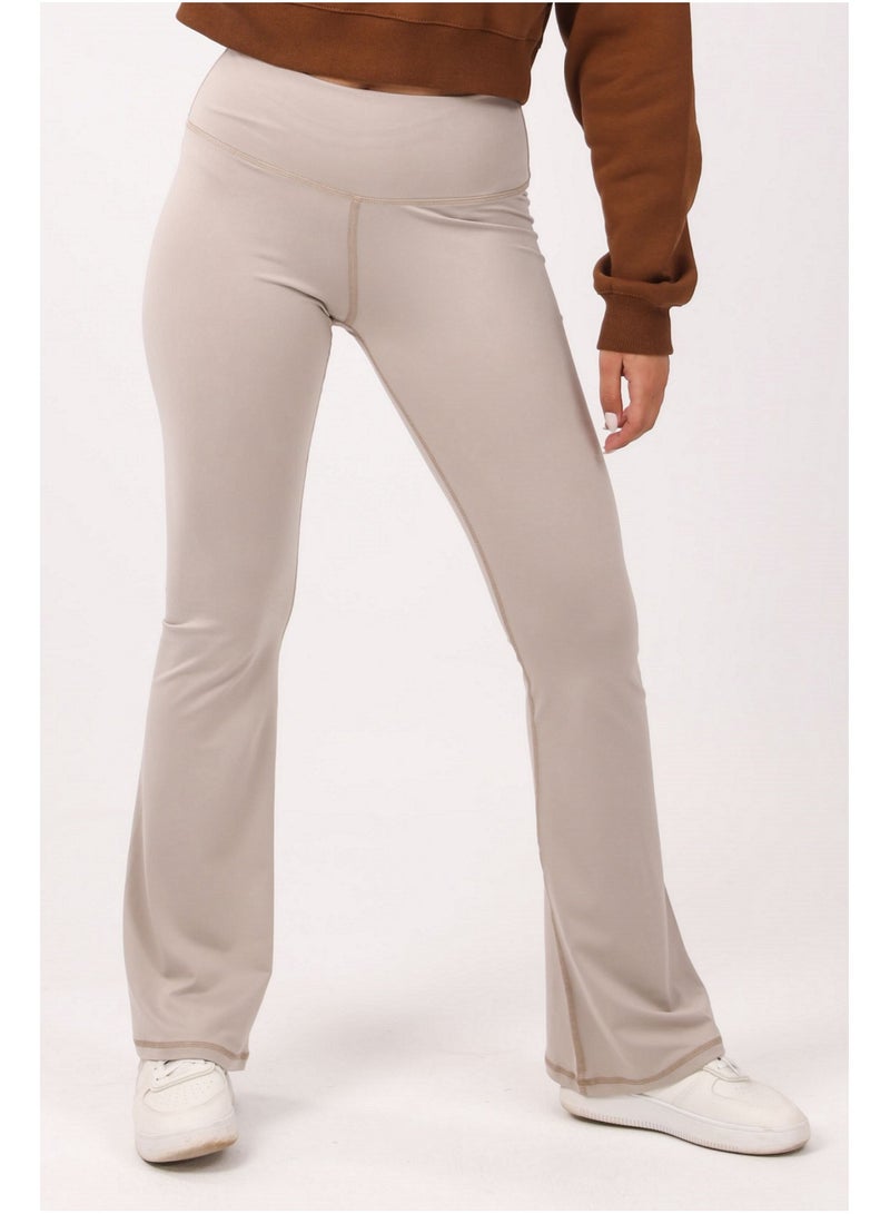 SHECHICK Shechick Beige ActiveFit Wide Leg Leggings - Image 1