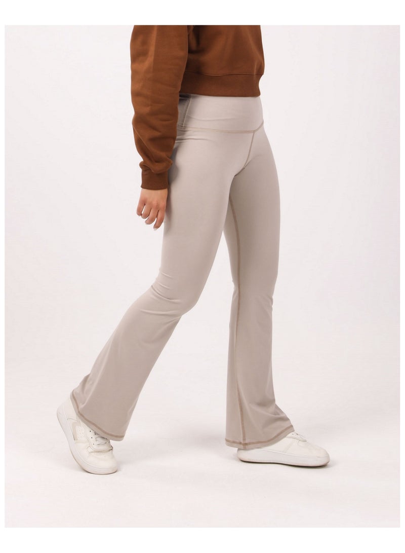 SHECHICK Shechick Beige ActiveFit Wide Leg Leggings - Image 2