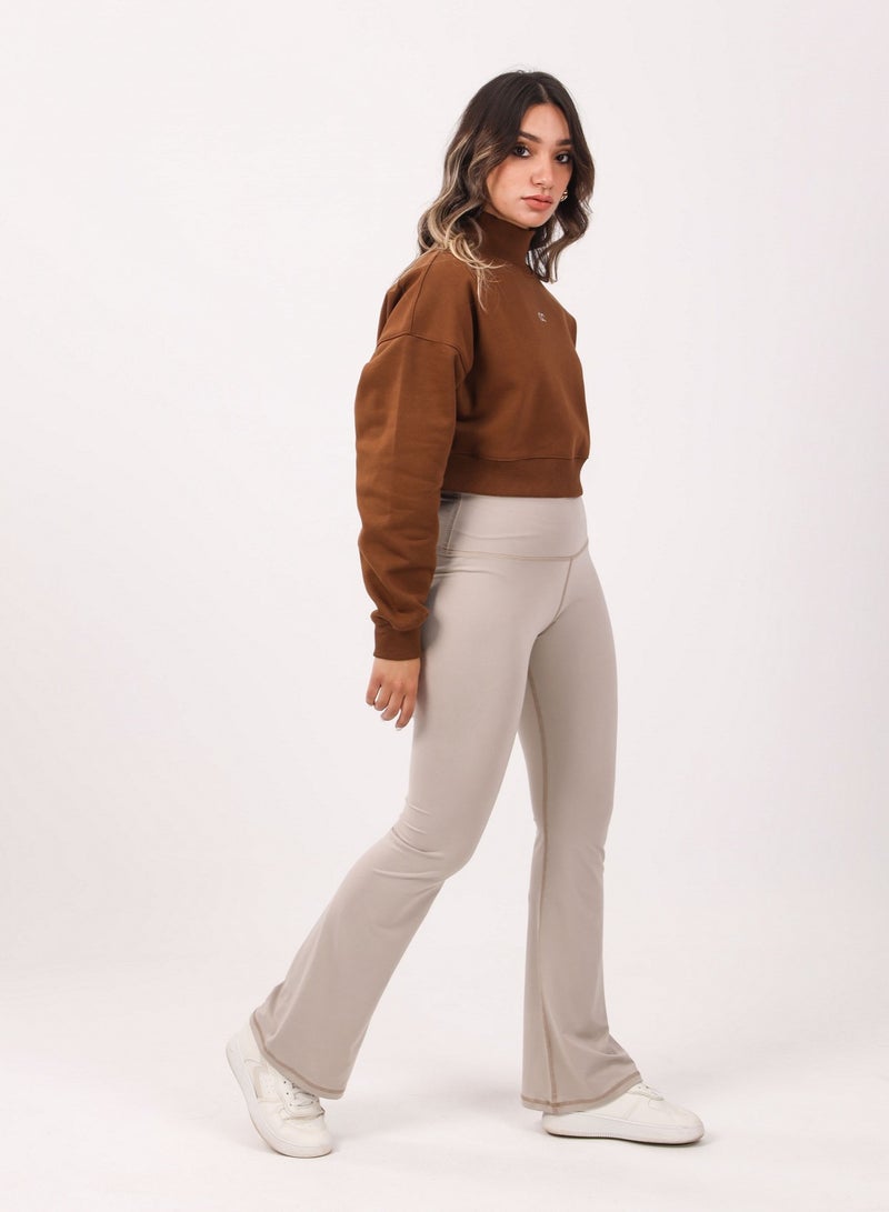 SHECHICK Shechick Beige ActiveFit Wide Leg Leggings - Image 5