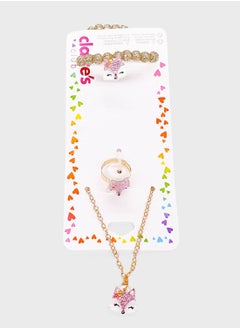 Claires Kids Fox Pendant Necklace & Bracelet Set 