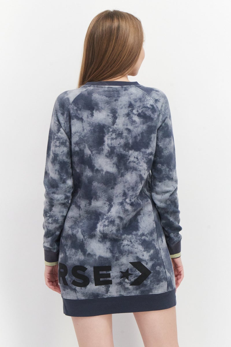 CONVERSE Women Sportswear Fit Outdoor Sweatshirt Dress, Grey Combo - Image 2