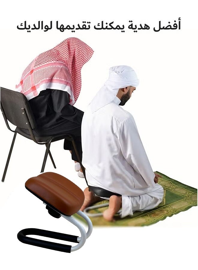 موندا كرسي الصلاة هو كرسي صلاة للمسلمين مزود بمقعد دعم للصلاة قابل للتعديل، ومقعد جلدي مبطن، وتصميم مريح، ووضعية صلاة مريحة، وكرسي تأمل، وكرسي ركوع للصلاة الذهنية، وكرسي يوغا.كرسي سجود - Image 2