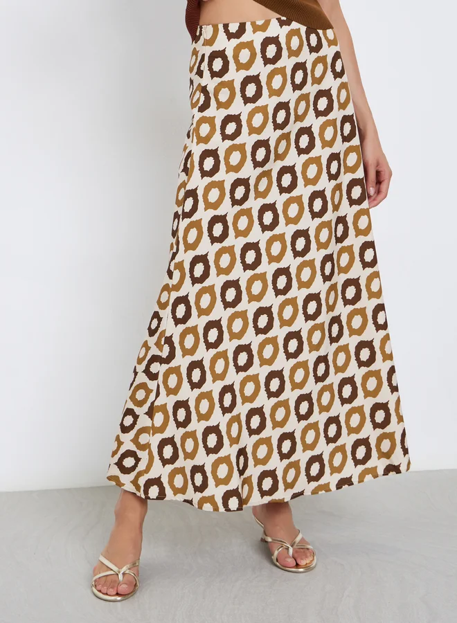 تايك تو Take Two All-Over Print A-Line Maxi Skirt