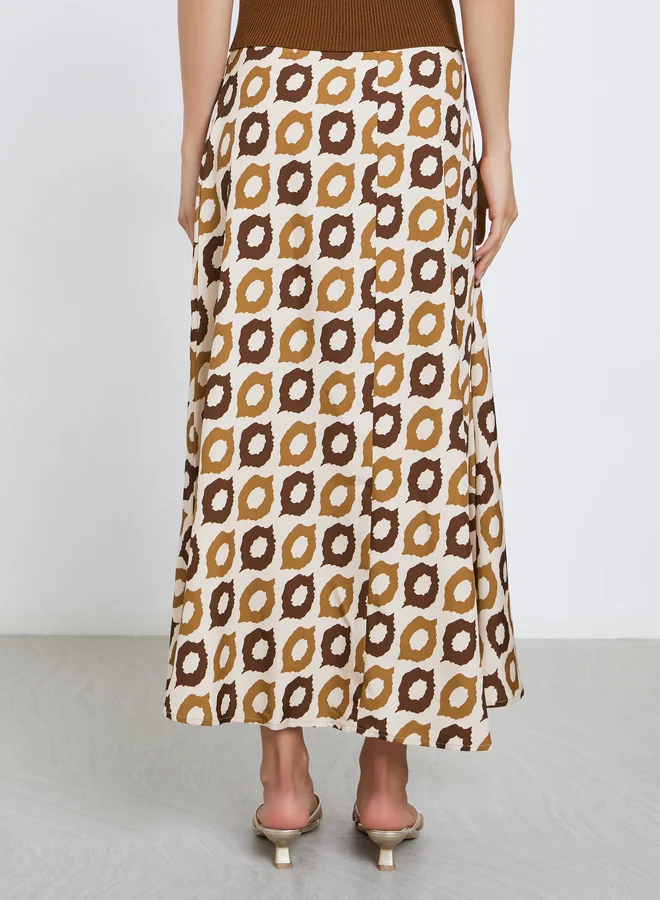 تايك تو Take Two All-Over Print A-Line Maxi Skirt