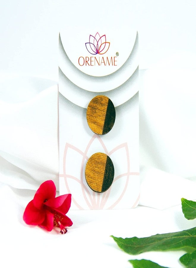 ORENAME Wooden Earrings for Girls and Women 6 Pairs Set Handmade Wooden Earrings with Ear Backs for Women and Girls Different Shapes and Colors - Image 3