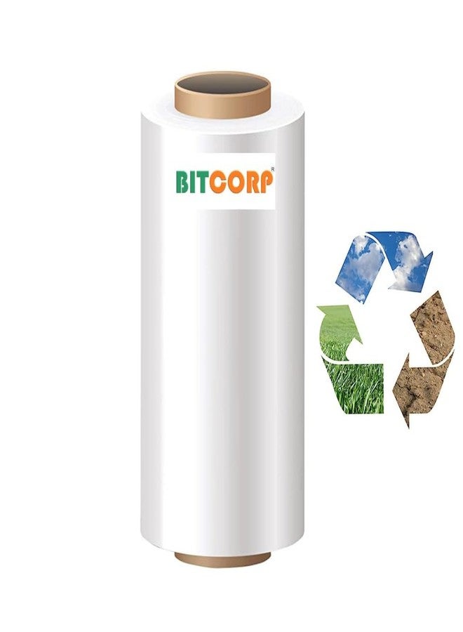 BITCORP مادة تغليف قابلة للتحلل الحيوي من Bitcorp، 4 بوصات (100 مم)، طول الوحدة 120 مترًا، عبوة من قطعة واحدة، أبيض - Image 3