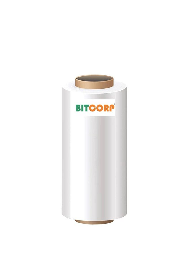 BITCORP مادة تغليف قابلة للتحلل الحيوي من Bitcorp، 4 بوصات (100 مم)، طول الوحدة 120 مترًا، عبوة من قطعة واحدة، أبيض - Image 1