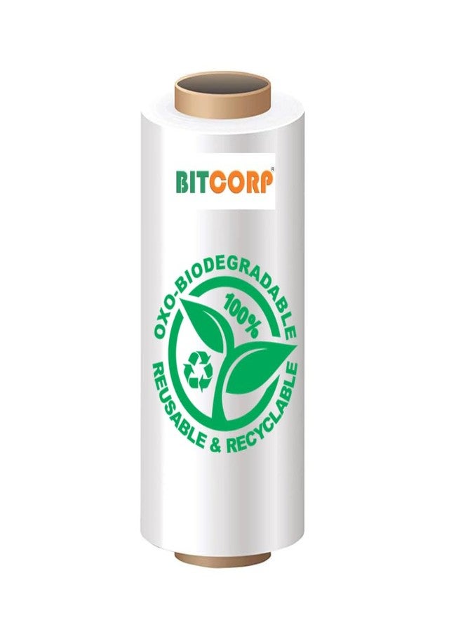 BITCORP مادة تغليف قابلة للتحلل الحيوي من Bitcorp، 4 بوصات (100 مم)، طول الوحدة 120 مترًا، عبوة من قطعة واحدة، أبيض - Image 2