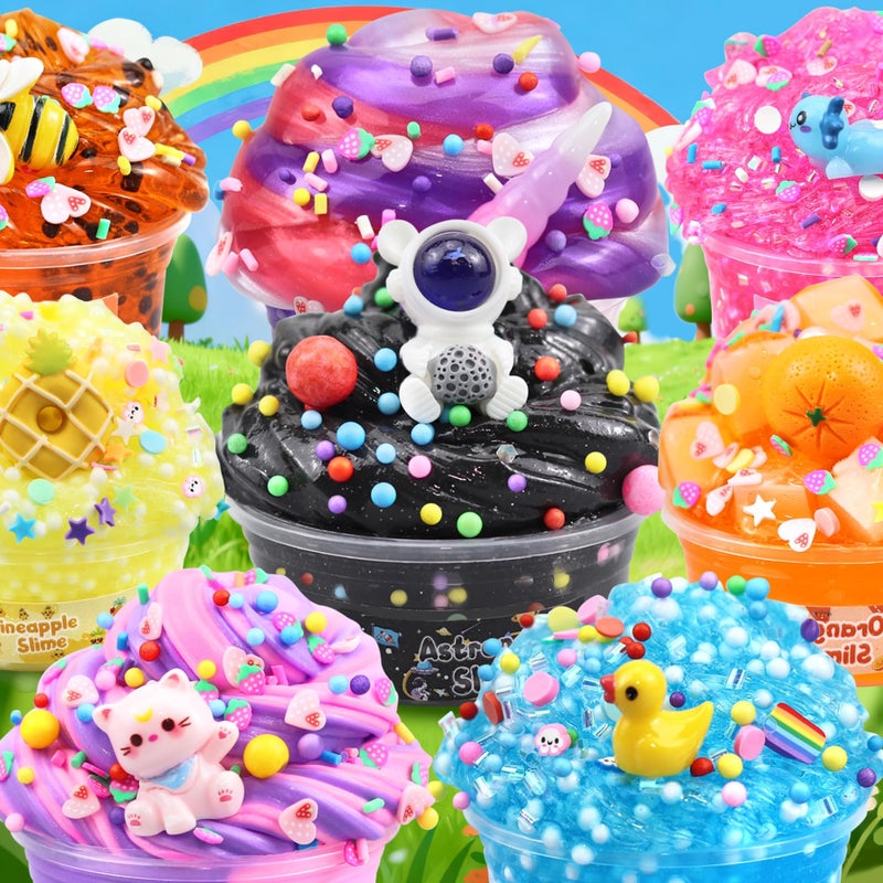 LAWOHO 15 Pack Slime Kit for Kids, DIY Crunchy Butter Slime Set with Charms & Add-ins, Soft Non-Sticky Slime Party Favors, Stress Relief Sensory Toys, Birthday Gifts Classroom Prizes for Boys Girls - Image 3